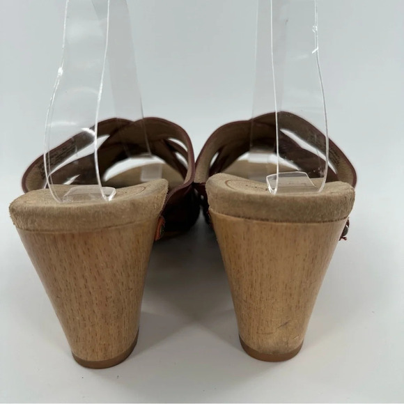 Dansko Troy sandals size 40 brown leather woven slip on clogs orthopedic - Picture 4 of 14